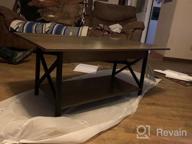 img 1 attached to Rustic Farmhouse Coffee Table With Storage Shelf For Living Room, Easy Assembly, Espresso - Large 𝟒𝟑.𝟑" X 𝟐𝟑.𝟔 review by Brian Forbis