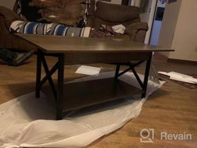 img 6 attached to Rustic Farmhouse Coffee Table With Storage Shelf For Living Room, Easy Assembly, Espresso - Large 𝟒𝟑.𝟑" X 𝟐𝟑.𝟔