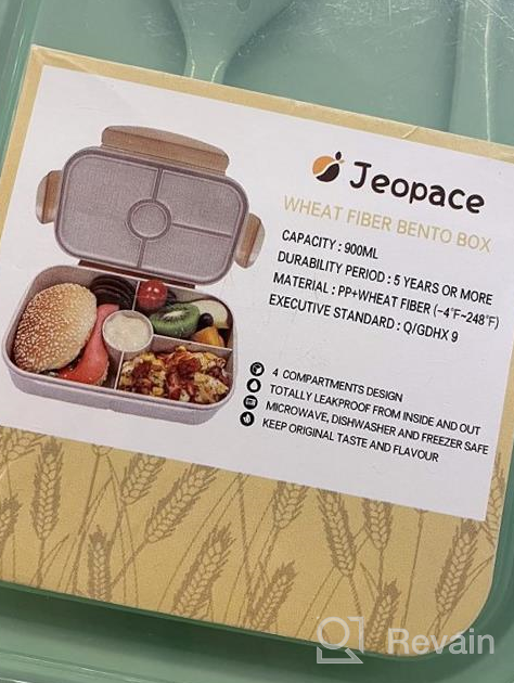 img 1 attached to Leakproof Bento Box For Adults And Kids With 3 Compartments, Microwave-Safe Lunch Containers, Purple Color, Includes Flatware - Jeopace review by Troy Caldwell