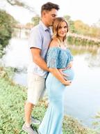 img 1 attached to Stunning Maternity Photography Dress - Molliya Long Maxi With Ruffles, Lace And Off-Shoulder Design review by Mandy Rodriguez