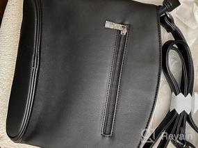 img 5 attached to Винтажная кожаная сумка через плечо с тройными карманами - идеально подходит для путешествий и повседневного использования