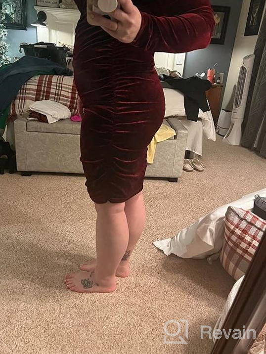 img 1 attached to FENSACE Women'S Wrap V Neck Velvet Dress - Perfect For Cocktail Parties And Special Occasions! review by Demond Clenney