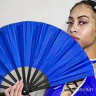 img 1 attached to Chinese/Japanese Folding Nylon-Cloth Hand Fan - Amajiji Large Women'S Gift Craft Dance Fan review by Sam Dhungana