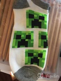 img 2 attached to 6 Pairs of Minecraft Creeper Ankle Socks for Boys, Size M/L (Shoe Size 3-10)