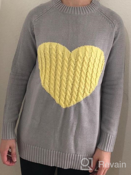 img 1 attached to Nulibenna Women'S Cable Knit Pullover Sweater With Heart Patch Detail And Long Sleeves review by Jacob Sriubas