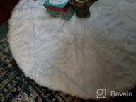 img 1 attached to 36 Inch White Plush Faux Fur Christmas Tree Skirt For Festive Decorations And Merry Christmas Parties review by Adrian Garcia