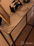 img 1 attached to Modern White Marble Console Table With Gunmetal Frame - Perfect For Entryway/Hallway/Foyer/Enterance & Living Room! review by Matthew Bell