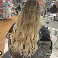 img 1 attached to 18 Inch 50G Human Hair Extensions Ombre Balayage Micro Weft Black To Dark Brown Mix Caramel Blonde Sunny Bead Invisible Weft review by Ronnie Dunn