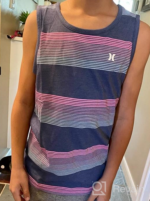 img 1 attached to Hurley Boys' Graphic Tank 👦 Top in Melon Tint - Size 7 review by Rick Rownd