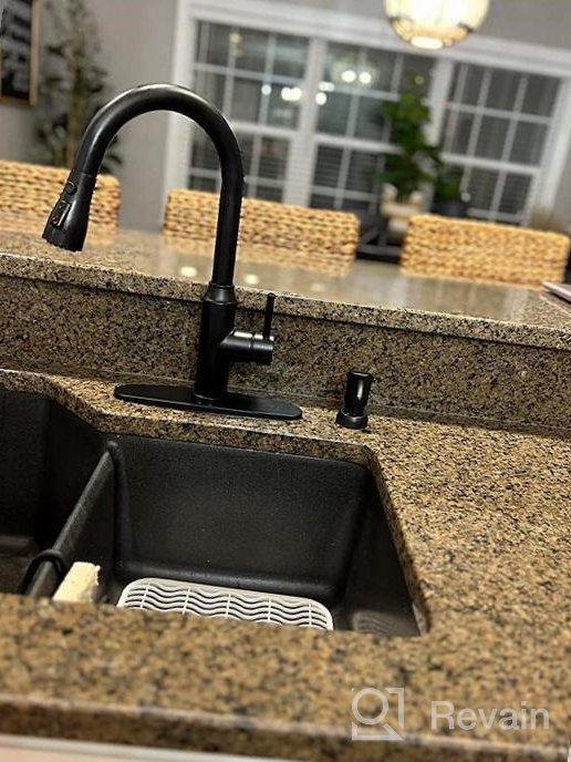 img 1 attached to Arofa Champagne Bronze Kitchen Faucet With Pull Out Sprayer: Upgrade Your Sink With A Single Handle Design And Golden Finish review by Ronnie Cole