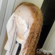 img 1 attached to BLY Light Brown Colored 10A Human Hair Blonde Wig Lace Front For Women 13X4 HD Transparent Pre Plucked Deep Wave Curly Glueless Wigs 180% Density #27 Color 30 Inch review by Mary Ashford