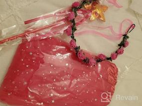 img 6 attached to 👗 BGFKS Hot Pink Girls Dress Up Tutu Skirt Set with Flower Crown Wreath Headband and Wand - Ages 1-3T