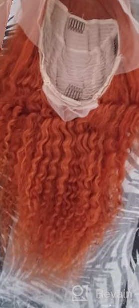 img 1 attached to BLY Deep Wave Frontal Wig Human Hair 13X4 Transparent Lace Front Wigs For Black Women Pre Plucked Knots Bleached Glueless Wigs 150% Density Natural Black Color 24 Inch review by Michelle Carter