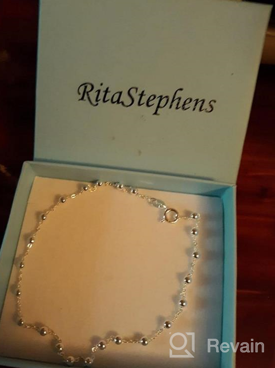 img 1 attached to 🔗 Ritastephens Sterling Silver Italian Shiny Ball Bead Link Chain Jewelry: Versatile Anklet or Necklace for Stylish Looks review by Steve Lawrence