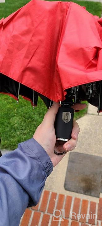 img 1 attached to Small, Automatic Open/Close Umbrella With Teflon Coating - Windproof & Lightweight For Traveling & Backpackers! review by Dave Willis