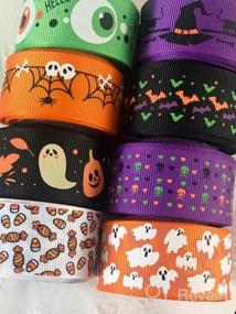 img 7 attached to Clearance Sale: 8 Rolls Of 40 Yards 1" Wide Halloween Ribbon Appliques - Pumpkin, Ghost, Skull, Wizard, Bat, Cat Grosgrain Ribbons For DIY Crafts, Gift Wrapping, And Party Decoration