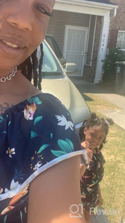 img 1 attached to 🌸 Stylish Off Shoulder Floral Mommy and Me Jumpsuit Dress: Perfect Casual Short Rompers for Mother and Daughter review by Nancy Knudsen