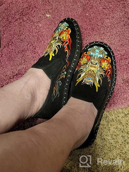 img 1 attached to 👞 Unisex Beijing Embroidered Rubber Shoes: Martial Men's Loafers & Slip-Ons review by Octavius Webster