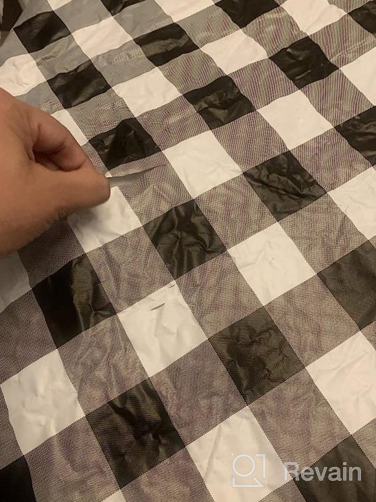 img 1 attached to Misaya 60In Waterproof Buffalo Plaid Tablecloth - Wipeable Checkered Vinyl For Fall, Thanksgiving & Orange/Black review by Matthew Shankar