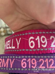 img 7 attached to Taglory Personalized Dog Collars, Embroidered Reflective Dog Collar With Name And Phone Number, Adjustable Nylon Dog Collar For Medium Dogs, Pink