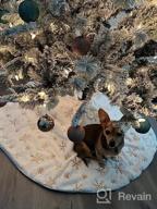 img 1 attached to 48-Inch Christmas Tree Skirt: White Plush With Gold Sequin Snowflake & Faux Fur. Perfect Holiday Party Decorations For A Merry Xmas! review by John Duffield