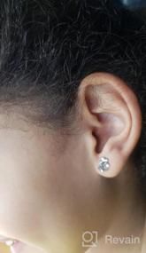 img 7 attached to 💎 KINIVA Hypoallergenic Stud Earrings: Sterling Silver, 14K Gold Plated, CZ Diamond Clover Screw Back - Ideal for Sensitive Ears, Girls, and Women