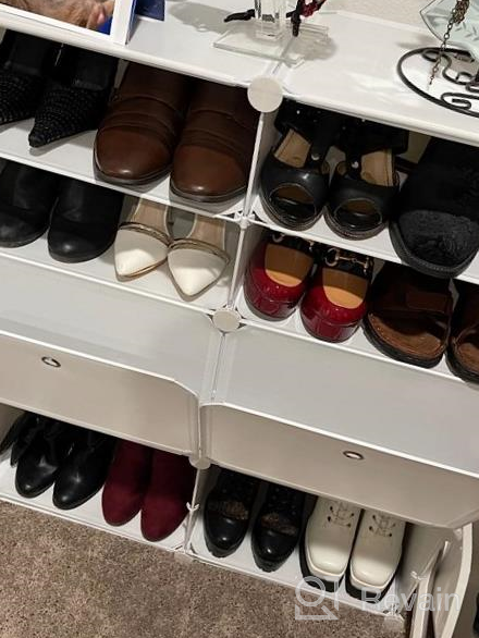 img 1 attached to 8-Tier Shoe Rack Organizer: 32 Pair Capacity For Closet, Entryway, Bedroom & Hallway - White review by Joe Jimenez