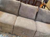 img 1 attached to Modern Bluish Grey U-Shaped Sectional Sofa With Reversible Chaise And Ottoman By HONBAY review by Matthew Thorndike