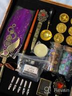 img 1 attached to Aifeiter Calligraphy Pen Set - Deluxe Feather Quill Ink Kit With Notebook, Replaceable Nibs, Stamp, Spoon, Wax Beads, And More review by Sarah Chase