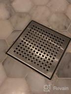 img 1 attached to 6-Inch Square Shower Drain With Quadrato Pattern Grate - Brushed 304 Stainless Steel, Watermark&CUPC Certified, Black | Neodrain review by Tony Trotter