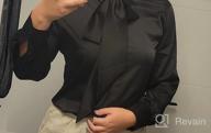 img 1 attached to Classy And Comfortable: Escalier Women'S Silk Blouse With Bow Tie Neck And Button Down - Perfect For Office And Casual Wear review by Adam Shuler