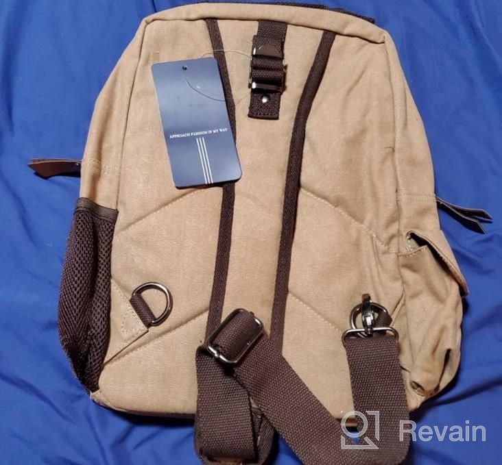 img 1 attached to Khaki Canvas Messenger Sling Cross Body Shoulder Bag - Large Leaper review by Rebecca Bourassa