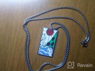 img 1 attached to 🗡️ Demon Slayer Tanjiro Necklace Pendant - Kimetsu No Yaiba Anime Hanafuda Necklace - Stylish Cosplay Jewelry for Women and Girls review by Christina Waltemeyer