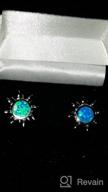 img 1 attached to ⭐ 14mm Sterling Silver Blue Opal Sun Stud Earrings - Created Stone review by Julie Clark