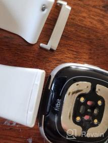img 7 attached to Водонепроницаемый силиконовый ремешок, 4 упаковки для смарт-часов Fitbit Sense/Fitbit Versa 3 — мягкие браслеты для мужчин и женщин черного, серого, цвета фуксии и белого от Maledan