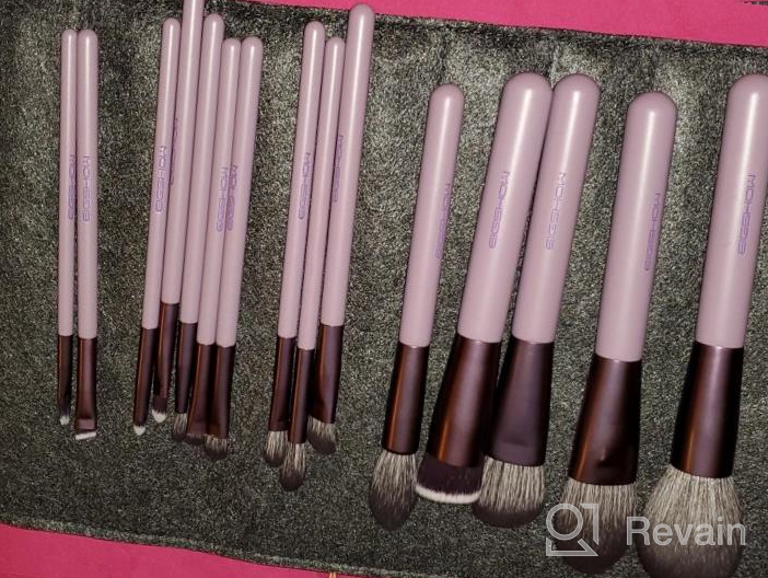 img 1 attached to EIGSHOW 15 Piece Professional Makeup Brush Set In Grey For Liquid, Cream, And Powder Cosmetics - Ideal For Foundation, Powder, Concealers, Eye Shadows, And More review by Rhett Fifer