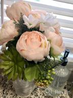img 1 attached to Vintage Artificial Peony Bouquet - Luyue New Green Silk Flowers review by Rhonda Ackerman