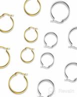 img 1 attached to Stylish & Hypoallergenic: Set of 8 Small Hoop Earrings in Stainless Steel 👑 - Nickel-Free Silver & Gold for Girls and Women (10 14 16MM) by EXGOX review by Sin Gabriel
