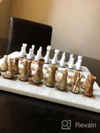 img 1 attached to White & Green Onyx 15" Staunton/Ambassador Chess Set - Handmade Marble Weighted Board Game For Adults review by Terry Paige