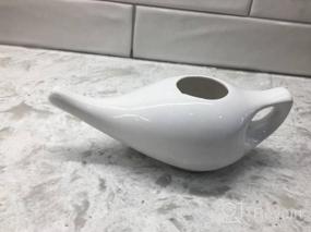 img 5 attached to Premium Handcrafted Ceramic Neti Pot - 225 Ml. White Color Nose Cleaner For Sinus Relief, Dishwasher Safe