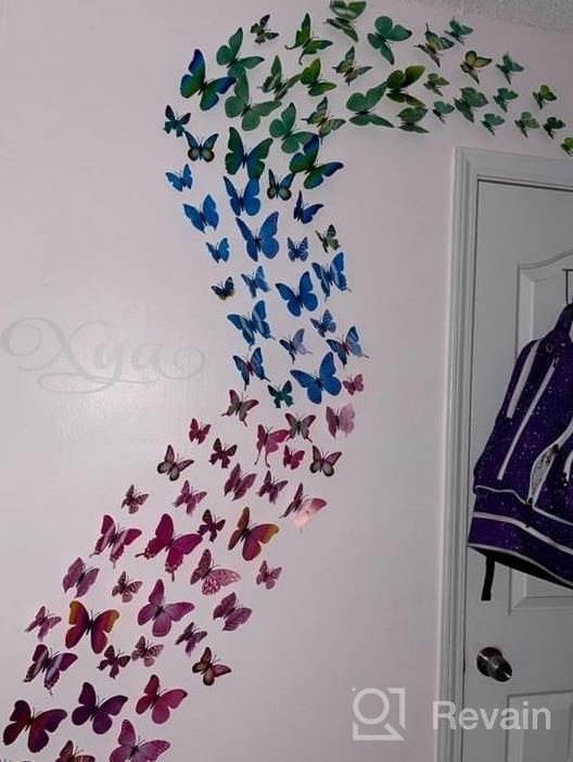 img 1 attached to 3D Colorful Butterfly Wall Stickers DIY Art Decor Crafts For Party Cosplay Wedding Offices Bedroom Room Magnets Glue SmartWallStation 84 PCS Set review by Louis Turley