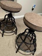 img 1 attached to LOKKHAN Vintage Industrial Bar Stool-Rustic Swivel Bar Stool-Round Wood Metal Stool-Kitchen Counter Height Adjustable Pipe Stool-Cast Steel Stool 20-27 Inch (Set Of 2) review by Ellen Chase