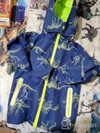 img 1 attached to Waterproof Boys Rain Jacket - Lightweight Zipper Hoodies W/ Dinosaurs Design For Kids Outerwear review by Sam Davenport