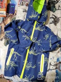 img 7 attached to Waterproof Boys Rain Jacket - Lightweight Zipper Hoodies W/ Dinosaurs Design For Kids Outerwear