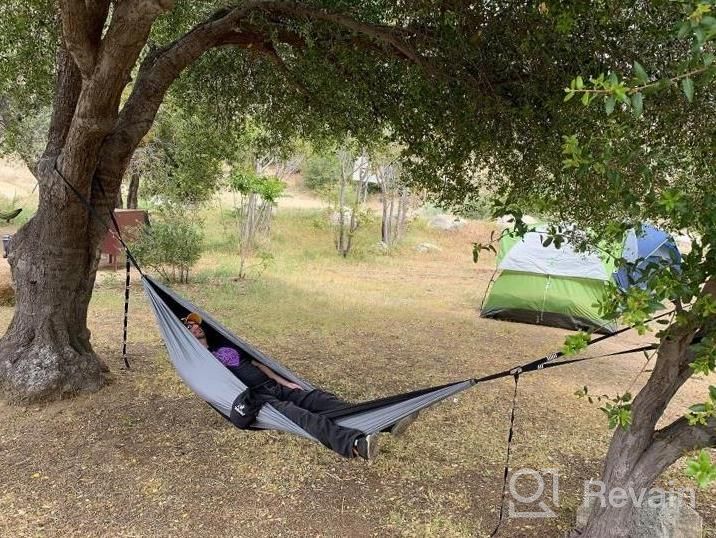img 1 attached to MalloMe Double Camping Hammock With Straps - Portable 2 Person Outdoor Tree Travel Hamaca For Kids And Adults - Heavy Duty Backpacking Gear For Hiking, Beach, Yard & Patio review by Jose Isaacs