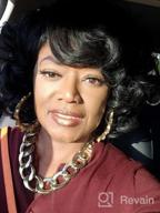 img 1 attached to Kinky Curly Wig For Black Women - Heat Resistant Synthetic Hair With Bangs & Accessories | ELIM Z014 review by Yiorgos Reynolds