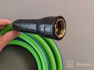 img 1 attached to YOTOO Heavy Duty Hybrid Garden Lead In Water Hose 5/8-Inch By 6-Feet 150 PSI, Kink Resistant, All-Weather Flexible With Swivel Grip Handle And 3/4" GHT Solid Brass Fittings, Green+Blue review by Stephanie Hammons