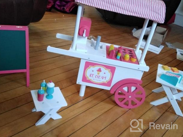 img 1 attached to Playtime By Eimmie 18 Inch Doll Furniture - Cafe Food Cart And Dolls Accessories - Wooden Playsets - Fits American, Generation, My Life & Similar 14”-18” Girl Dolls Stuff - Girls Toys review by Peris Holland