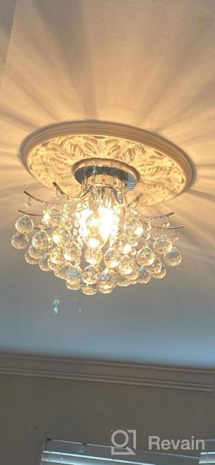 img 1 attached to Saint Mossi Chandelier Modern K9 Crystal Chandelier Light, Flush Mount Light Ceiling Chandelier Light Fixture For Dining Room Bathroom Bedroom Livingroom, 3-Light review by Donald Cox