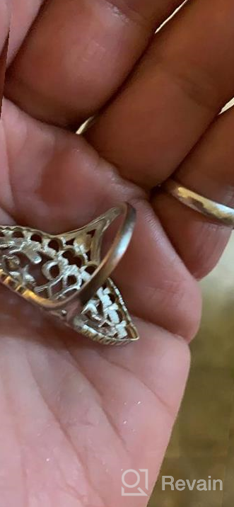 img 1 attached to Vintage Hollow Long Celtic Knot Daisy Flower Filigree Band Ring - XCFS 925 Sterling Silver Statement Piece with Floral Design review by Jon Lesperance